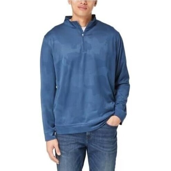 Kirkland Signature Men’s Performance Quarter Zip, Blue, XL - Picture 1 of 4